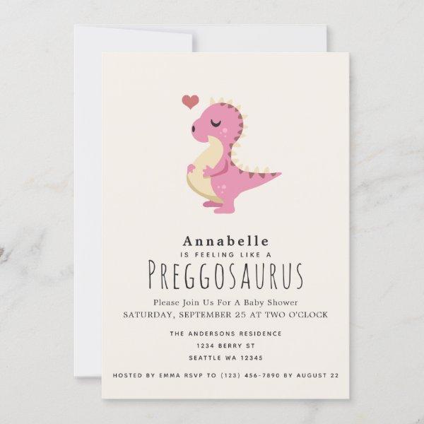 Preggosaurus Cute Dinosaur Baby Girl shower