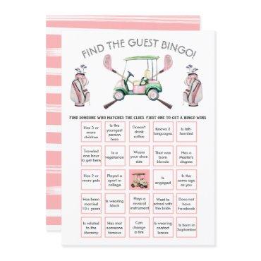 Preppy Girl Golf Find the Guest BINGO