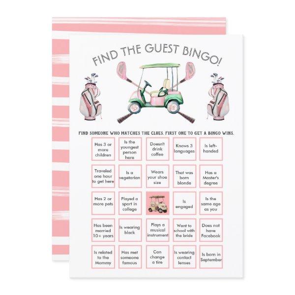 Preppy Girl Golf Find the Guest BINGO