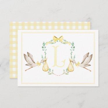 Preppy Southern Yellow Stork Thank You Card