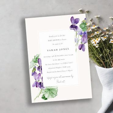 Pretty Chic Watercolor Violet Floral
