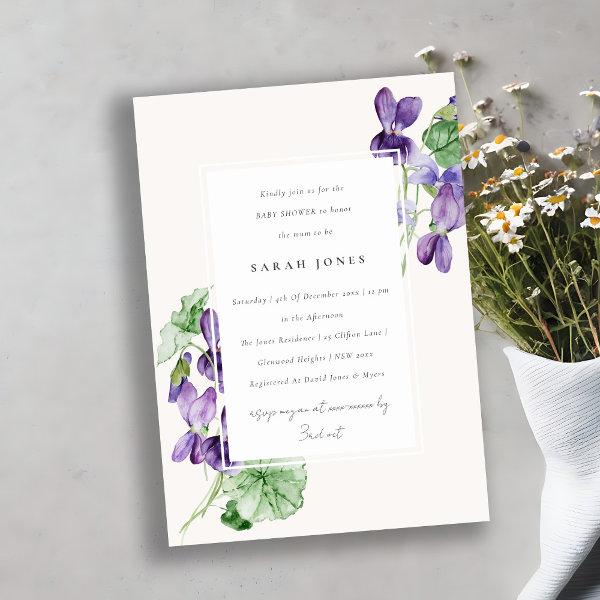 Pretty Chic Watercolor Violet Floral