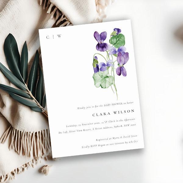 Pretty Monogram Violet Floral Bunch
