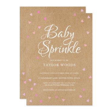 Pretty Pink Hearts Baby Sprinkle / Shower Rustic
