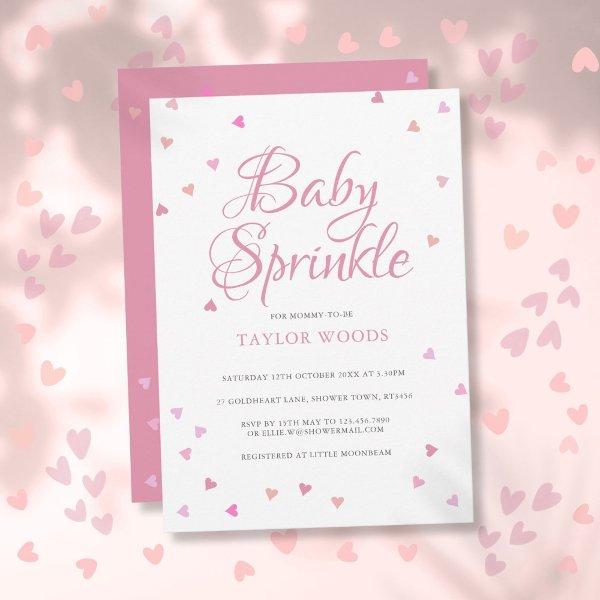 Pretty Pink Love Hearts Baby Sprinkle Shower