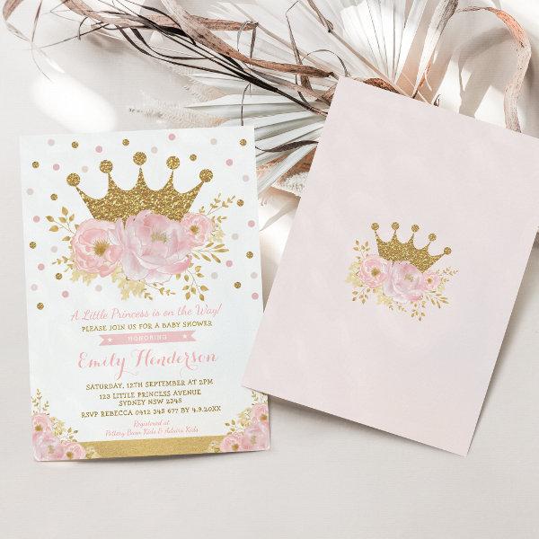 Pretty Princess Gold Crown Pink Floral