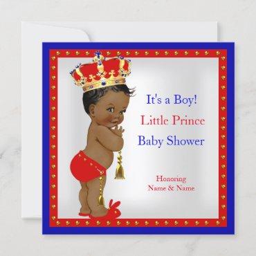 Prince Baby Shower Red White Blue Boy Ethnic