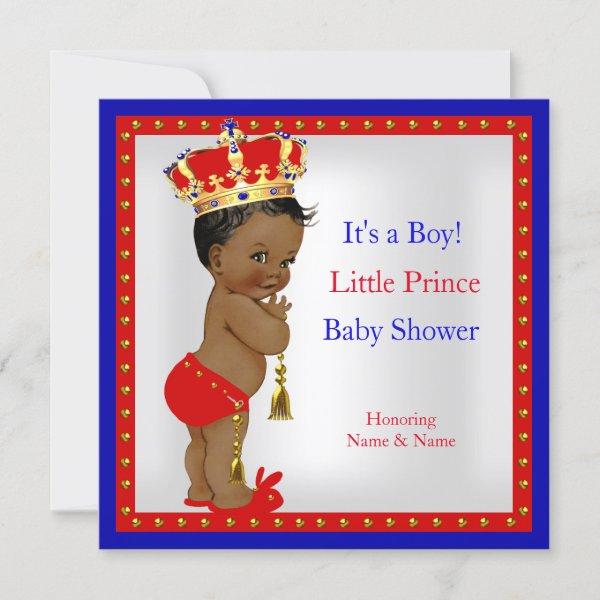 Prince Baby Shower Red White Blue Boy Ethnic