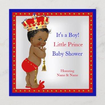 Prince Baby Shower Red White Blue Boy Ethnic Invitation