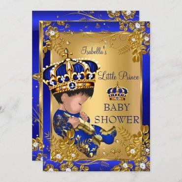 Prince Boy Baby Shower Gold Blue Crown