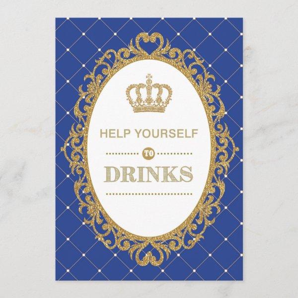 Prince Drinks Sign Royal Gold Baby Shower Decor