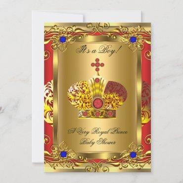 Prince Royal Blue Regal Red Boy Baby Shower Gold A