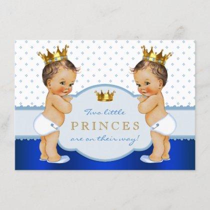 Prince Twin Boy Baby Shower Invitation
