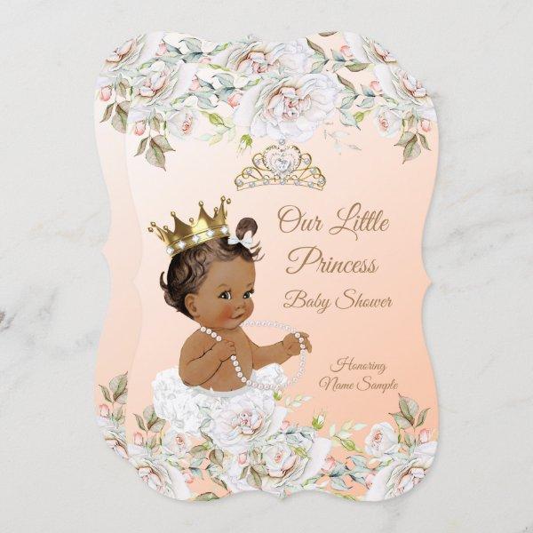 Princess Baby Shower Coral Peach White Ethnic
