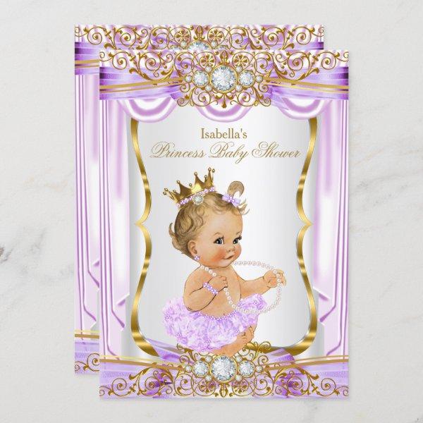 Princess Baby Shower Purple Silk Gold Blonde