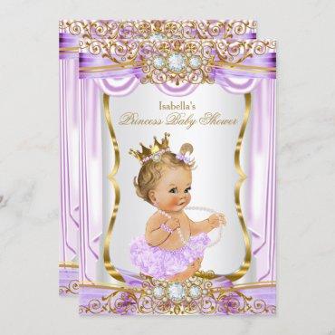 Princess Baby Shower Purple Silk Gold Blonde