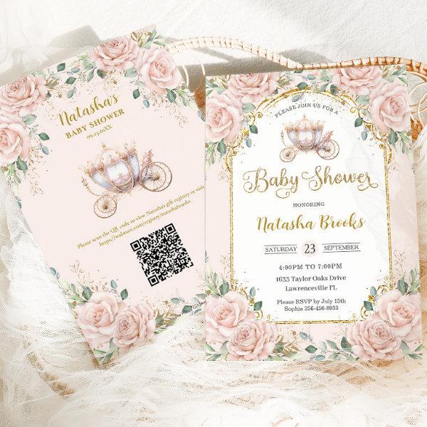 Princess Carriage Blush Pink Floral