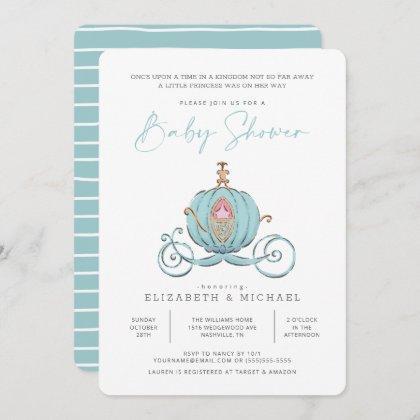 Princess Cinderella Carriage | Girl Baby Shower In Invitation