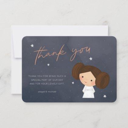 Princess Leia | Watercolor Baby Shower Thank You Invitation