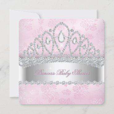 Princess Pink White Diamond Tiara Baby Shower 2