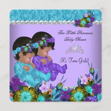 Princess Twin Baby Shower Teal Blue Purple