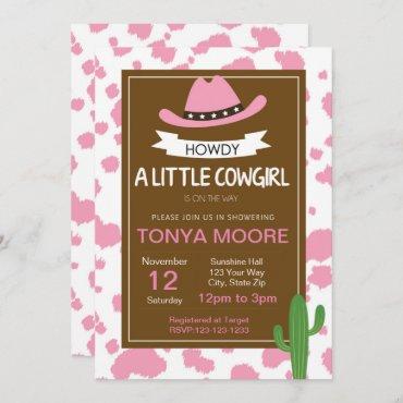 Print Cowgirl Baby Shower Invitation