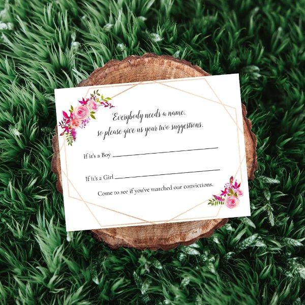 Pumpkin Baby Shower Name Suggestion Game Floral