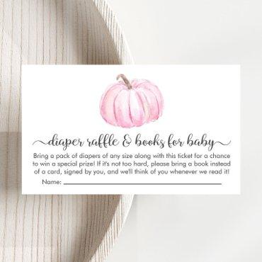 Pumpkin Diaper Raffle Books For Baby Girl Shower Enclosure Card