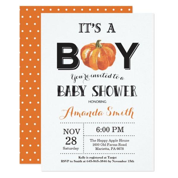 Pumpkin Fall Baby Shower Invitation Card