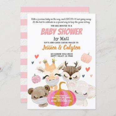 Pumpkin Girl Baby Shower By Mail Woodland Animal Invitation
