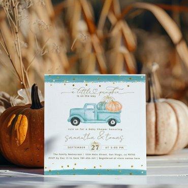 Pumpkin Minimalist Modern Fall Baby Boy Shower