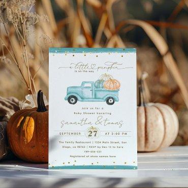 Pumpkin Minimalist Modern Fall Baby Boy Shower