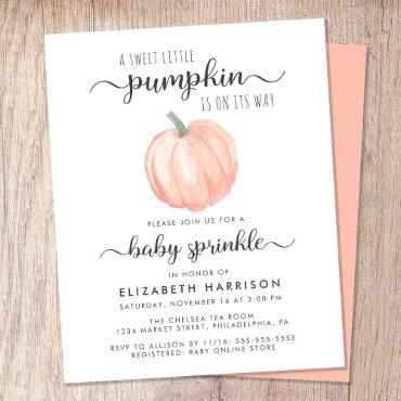 Pumpkin Orange Watercolor Baby Sprinkle