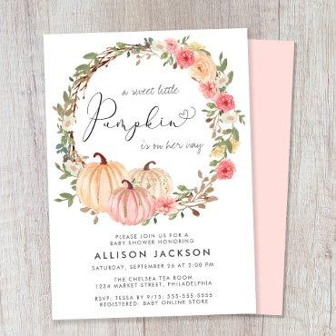 Pumpkin Pink Floral Watercolor Girl