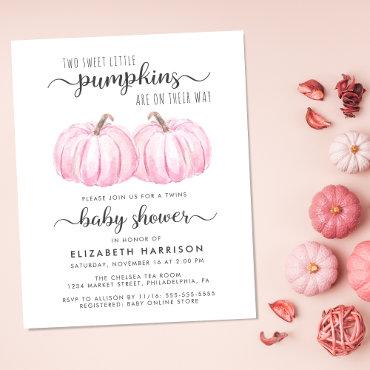 Pumpkin Pink Twin Baby Girls Shower