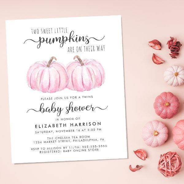 Pumpkin Pink Twin Baby Girls Shower