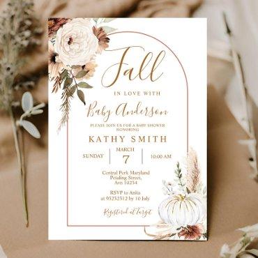 Pumpkin Rustic Floral Boho Arch Fall In love Baby