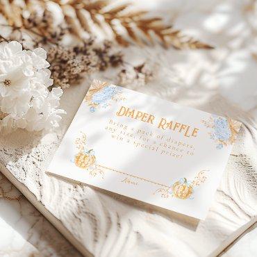 Pumpkin Toile Crest Elegant Boy Baby Shower Enclosure Card