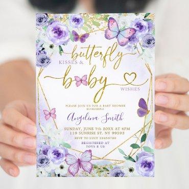 Purple and Gold Floral Butterfly