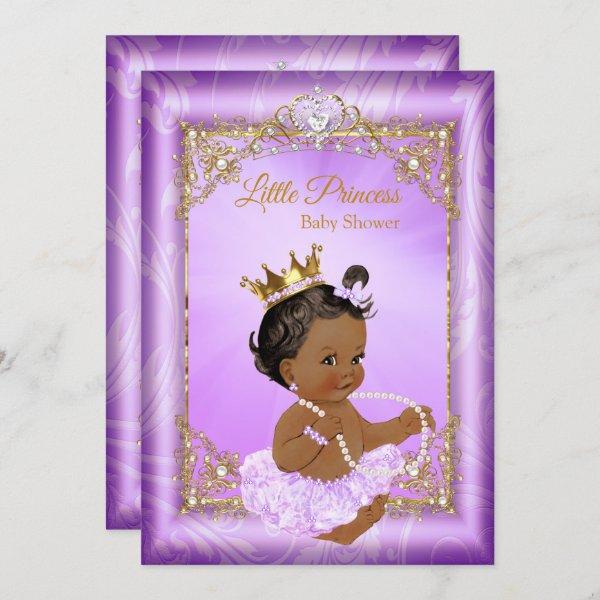 Purple Gold Princess Baby Shower Ethnic Girl
