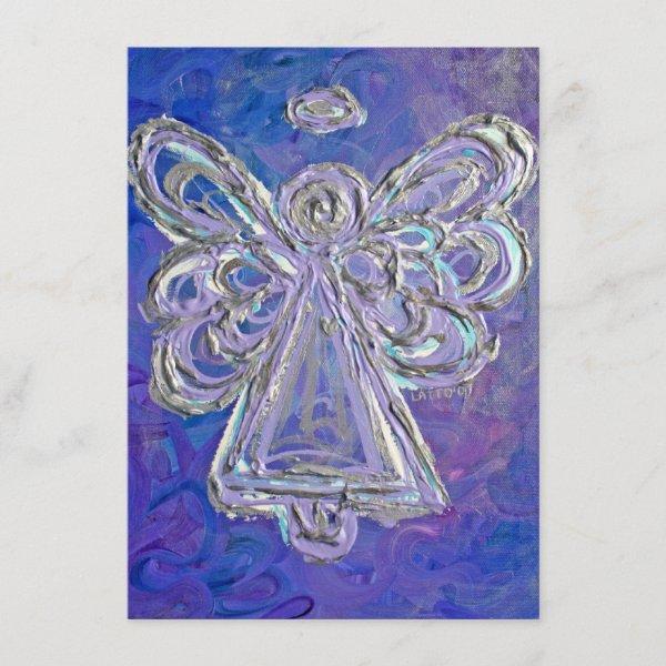 Purple Guardian Angel Custom Invites or