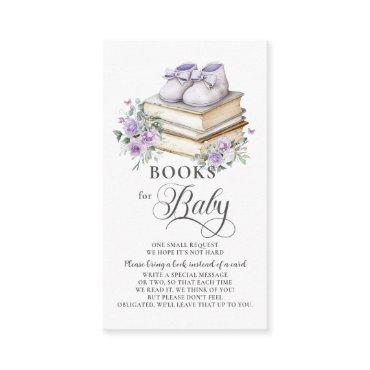 Purple Lilac Floral New Chapter Books for Baby Enclosure Card