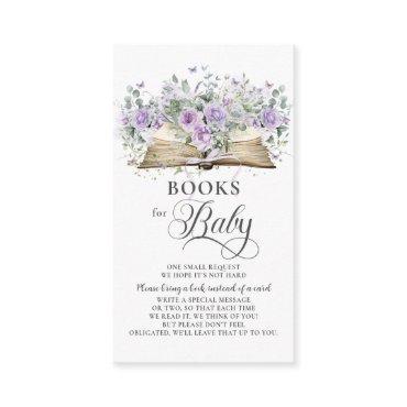 Purple Lilac Floral New Chapter Books for Baby Enclosure Card