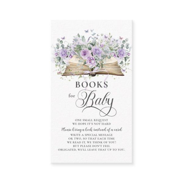 Purple Lilac Floral New Chapter Books for Baby Enclosure Card