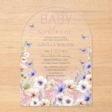 Purple Pink Wildflower Butterflies Baby in Bloom  Acrylic