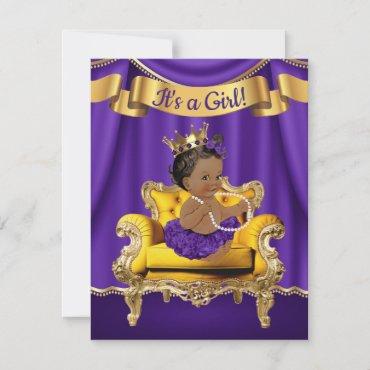 Purple Princess Baby Shower Invitations
