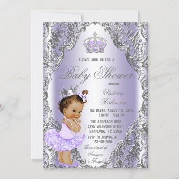Purple Silver Princess Baby Shower