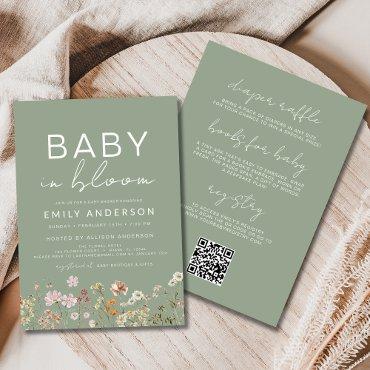 QR Code All in One Wildflower Baby in Bloom Shower