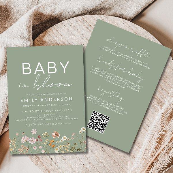 QR Code All in One Wildflower Baby in Bloom Shower