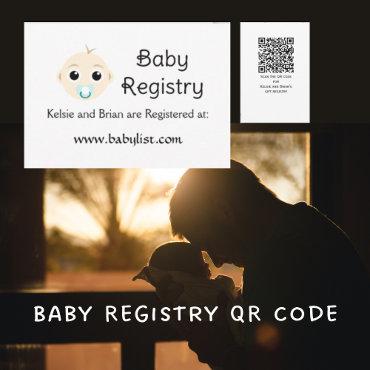 QR Code Baby Registry Baby Shower Card